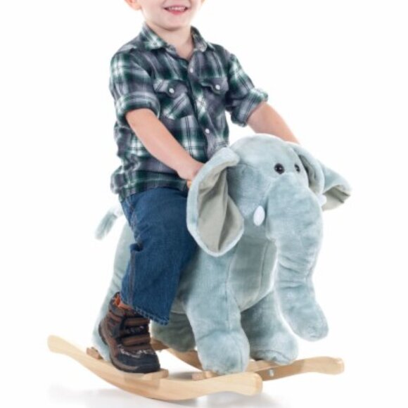 HAPPY TRAILS Plush Elephant Rocker Ride On Toy with Sound- Baby/Kids/Toddler EUC - Picture 13 of 13